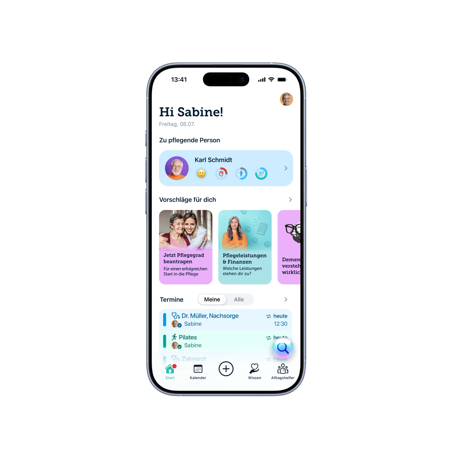 Image of an iPhone with the fabel App